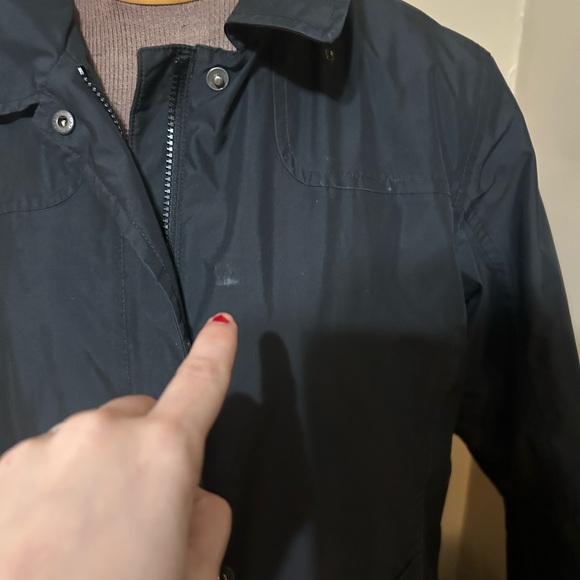 L.L. BEAN TRENCH WOOL LINER RAIN LONG COAT WOMENS BLACK SZ LARGE - Picture 2 of 13